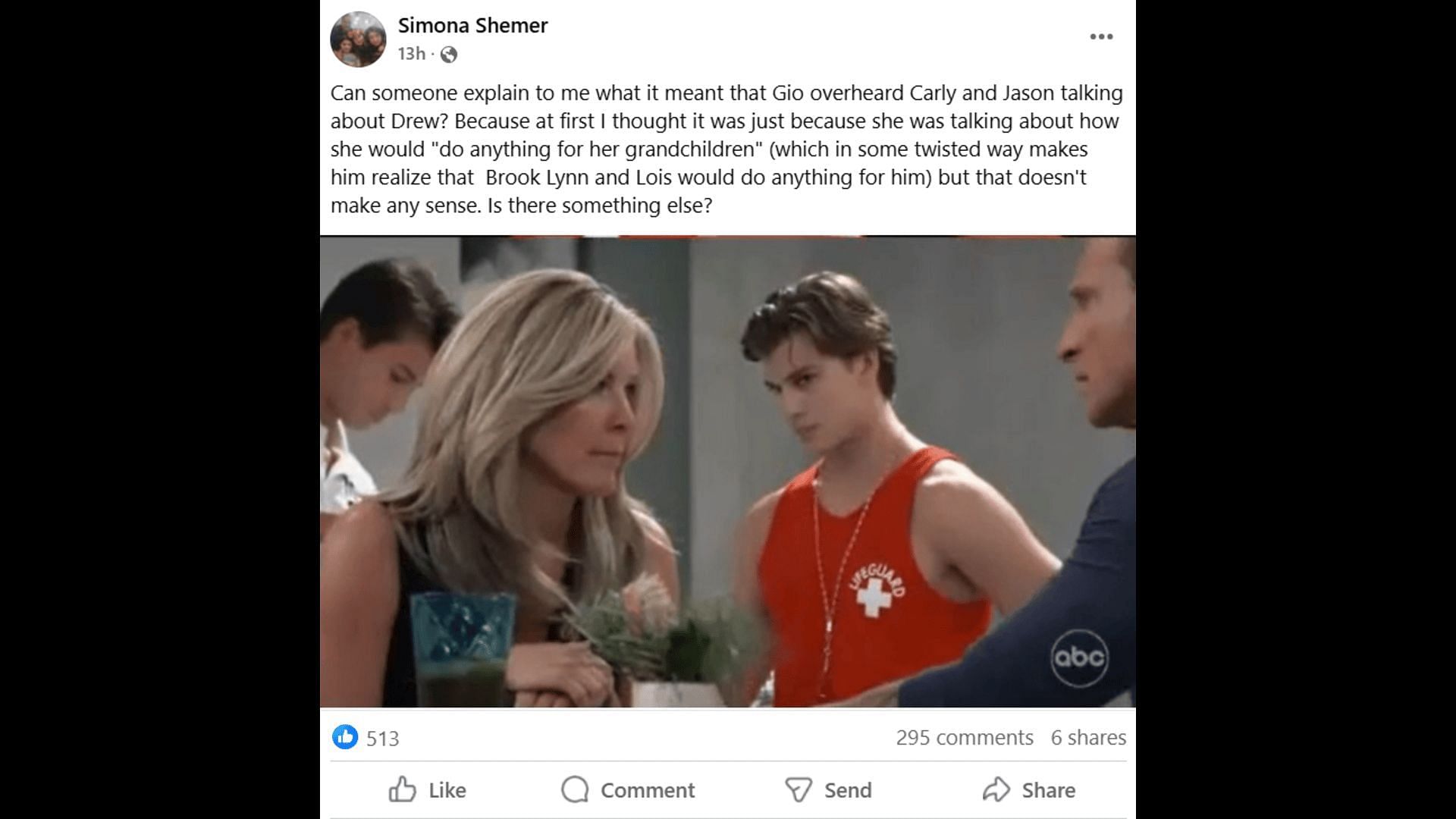 A Facebook post about the current storyline (Image via Facebook/General Hospital Fans - Official)